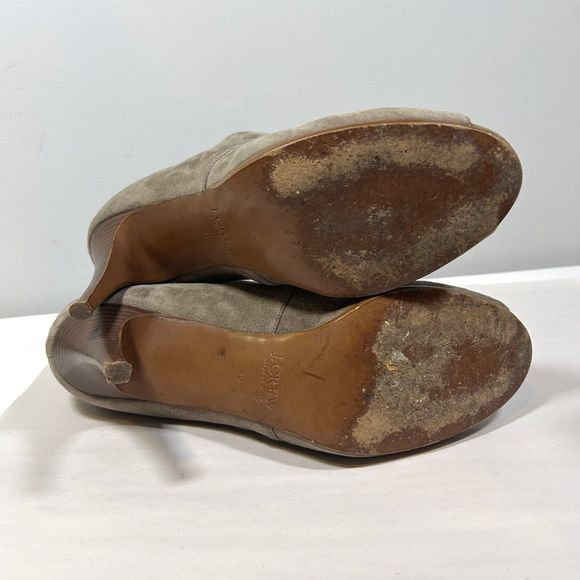 J Crew Archer Italy Suede Peep Toe Ankle Bootie Heels Womens 10 - Picture 8 of 11